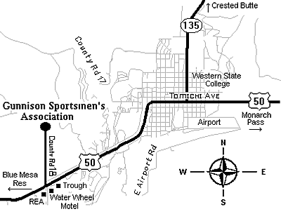 Map to Gunnison Sportsmen's Association